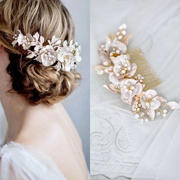Wedding Hair Accessories - Bohemian Gold Bridal Hair Comb Set