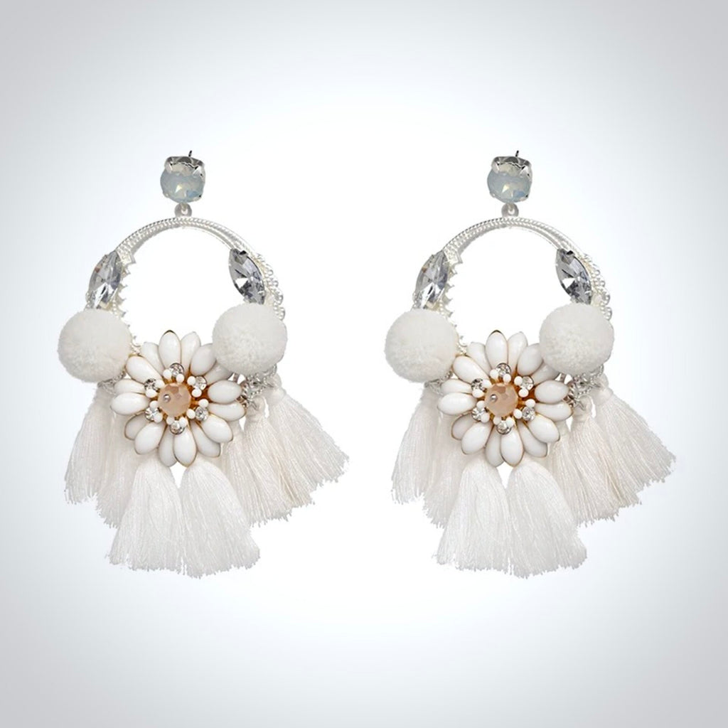 Wedding Jewelry - Bohemian Bridal Tassel Earrings