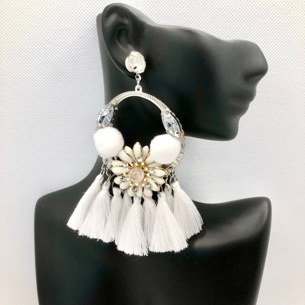 Wedding Jewelry - Bohemian Bridal Tassel Earrings