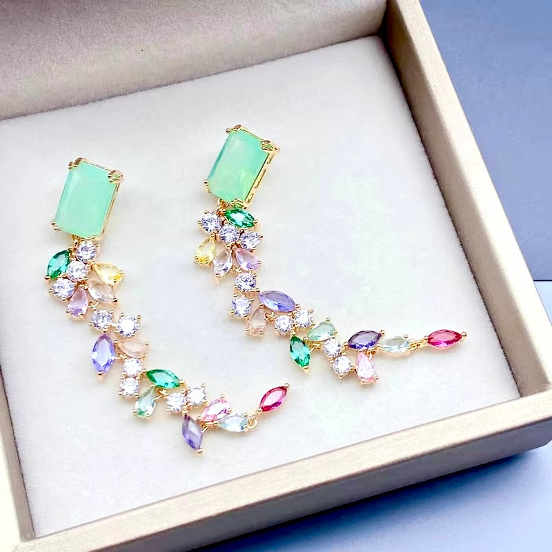 Wedding Jewelry - Bohemian Cubic Zirconia Bridal Earrings