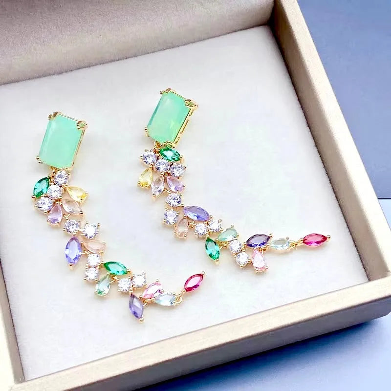 Wedding Jewelry - Bohemian Cubic Zirconia Bridal Earrings