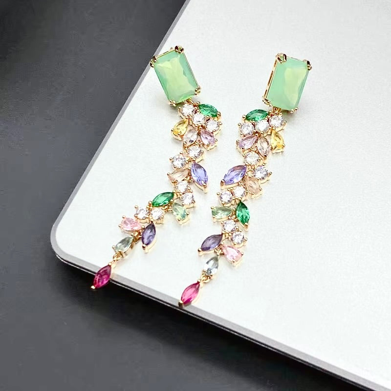Wedding Jewelry - Bohemian Cubic Zirconia Bridal Earrings
