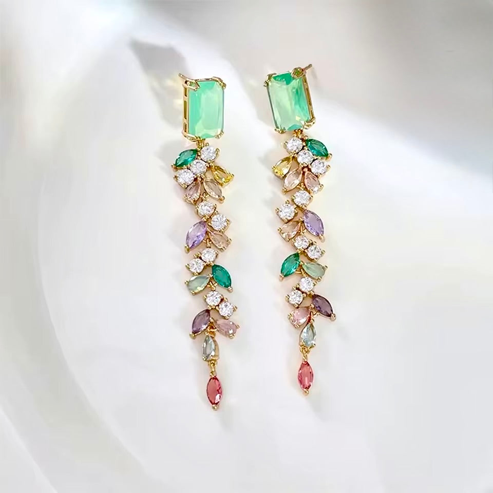 Wedding Jewelry - Bohemian Cubic Zirconia Bridal Earrings