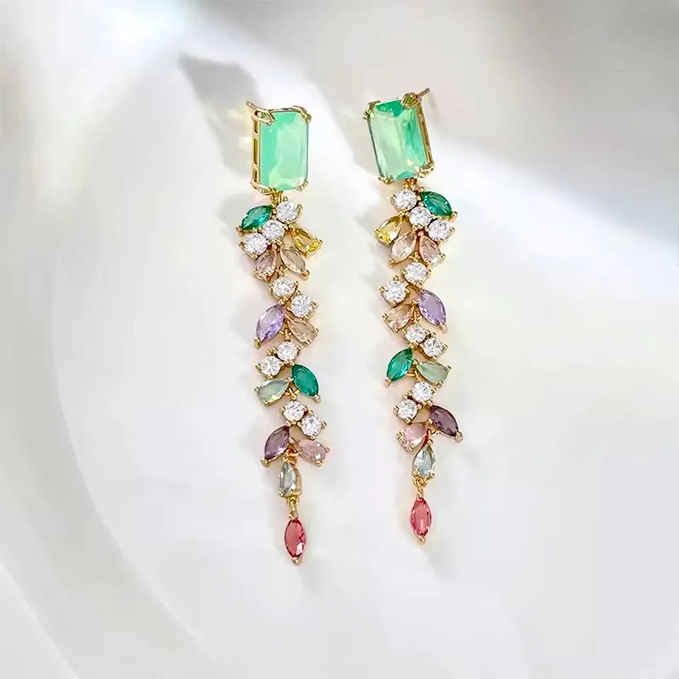 Wedding Jewelry - Bohemian Cubic Zirconia Bridal Earrings