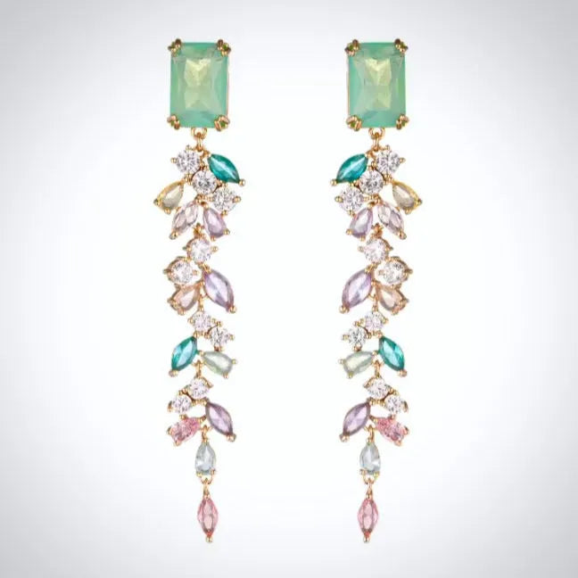 Wedding Jewelry - Bohemian Cubic Zirconia Bridal Earrings
