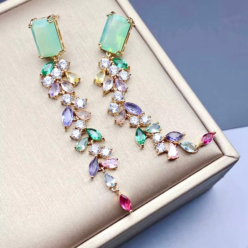 Wedding Jewelry - Bohemian Cubic Zirconia Bridal Earrings