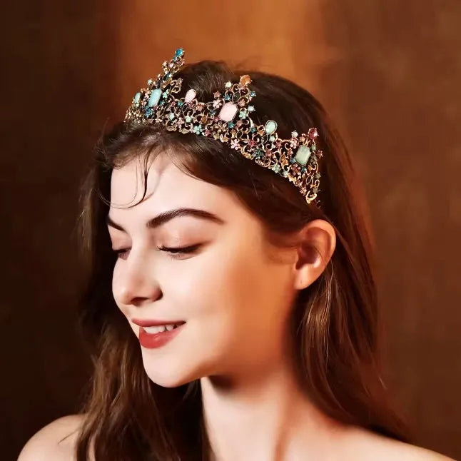 Wedding Hair Accessories - Bohemian Antique Gold Bridal Tiara