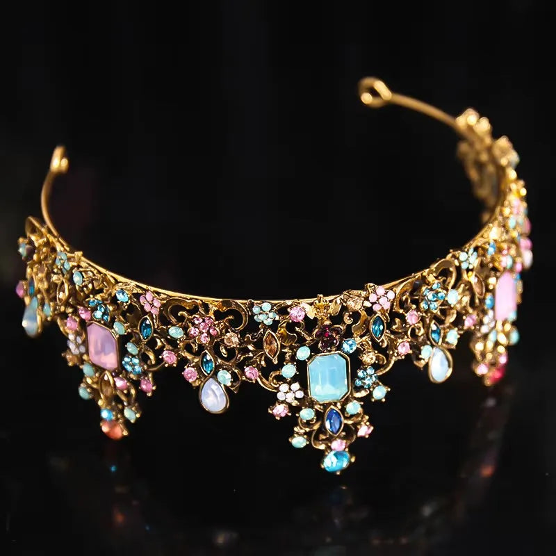 Wedding Hair Accessories - Bohemian Antique Gold Bridal Tiara