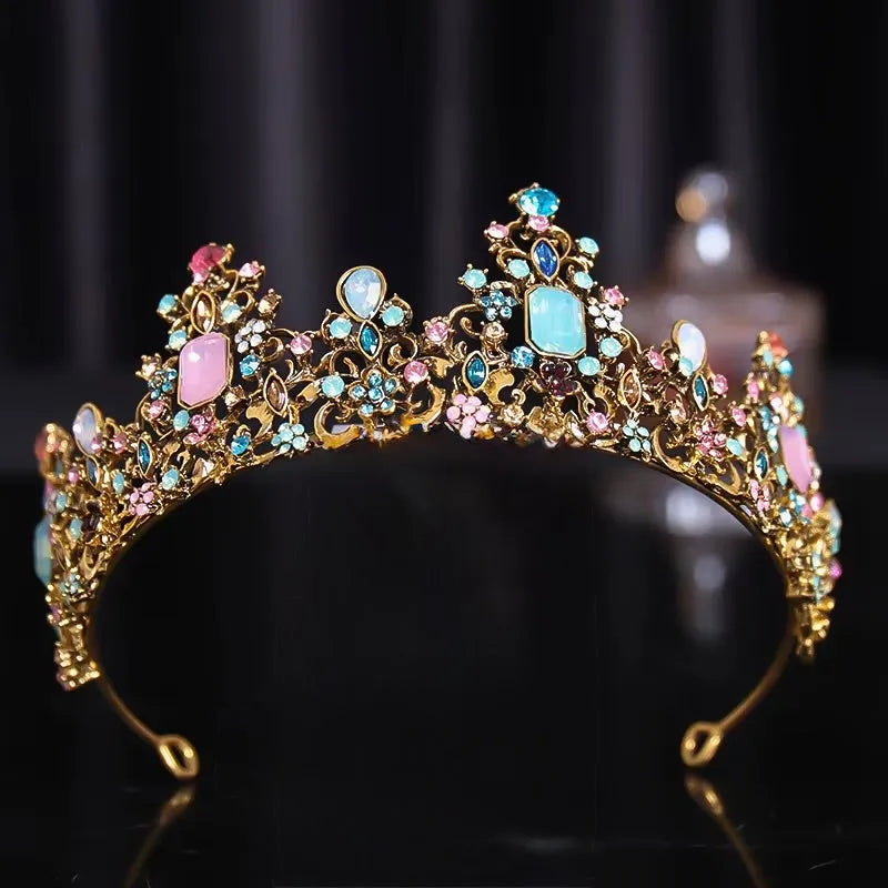 Wedding Hair Accessories - Bohemian Antique Gold Bridal Tiara
