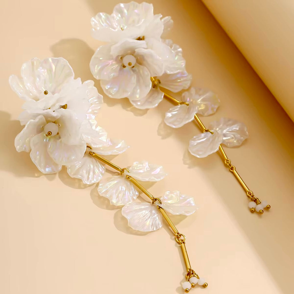 Wedding Jewelry - Bohemian Floral Bridal Earrings