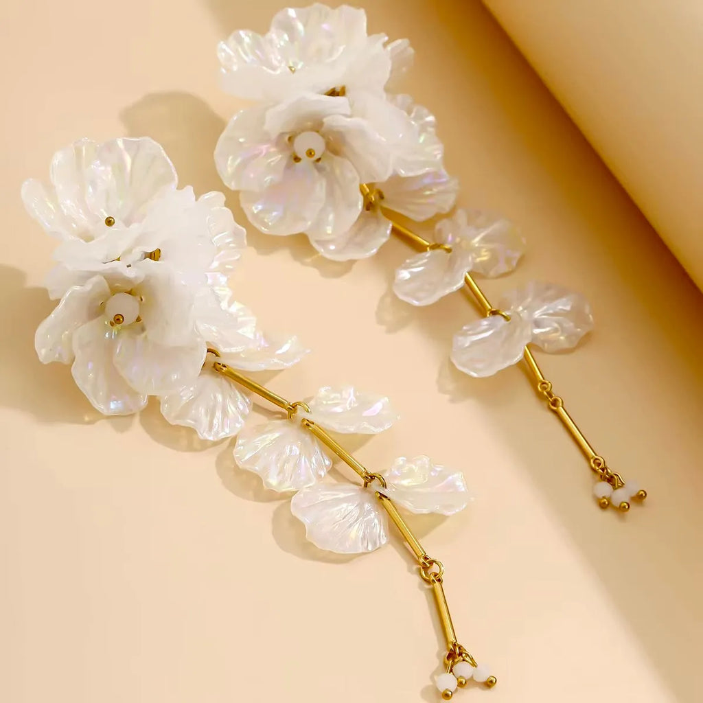 Wedding Jewelry - Bohemian Floral Bridal Earrings