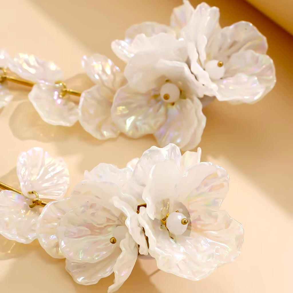 Wedding Jewelry - Bohemian Floral Bridal Earrings