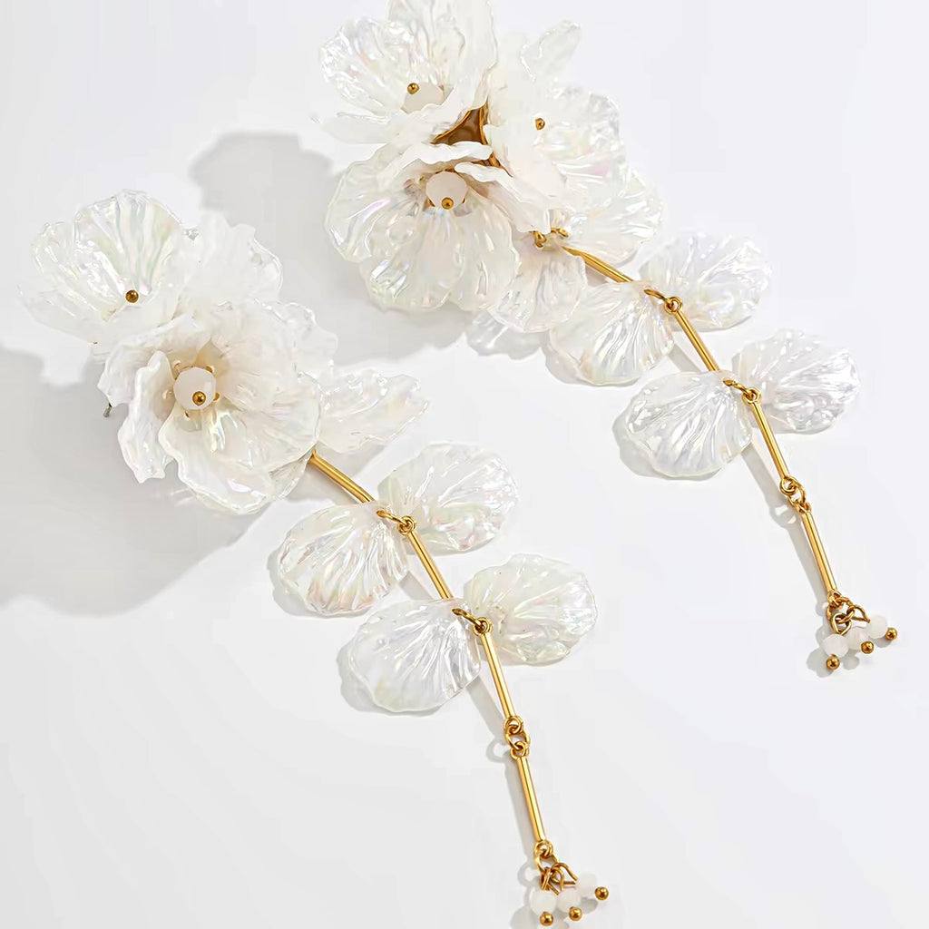 Wedding Jewelry - Bohemian Floral Bridal Earrings