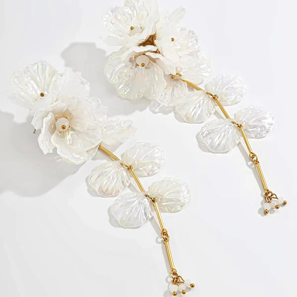 Wedding Jewelry - Bohemian Floral Bridal Earrings
