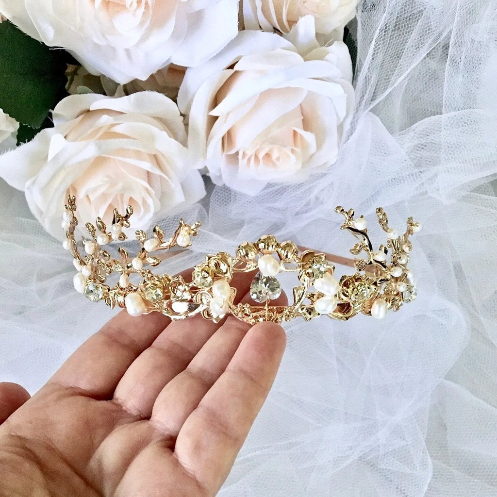 Wedding Hair Accessories - Bohemian Pearl Bridal Tiara