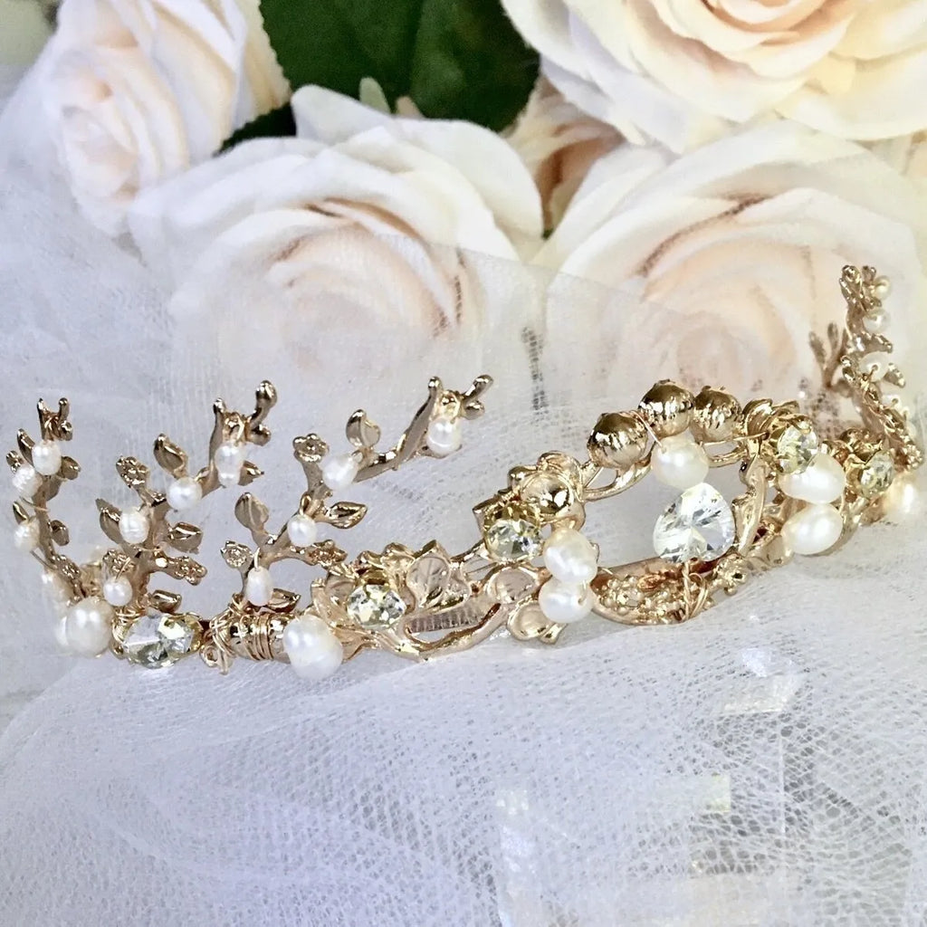 Wedding Hair Accessories - Bohemian Pearl Bridal Tiara