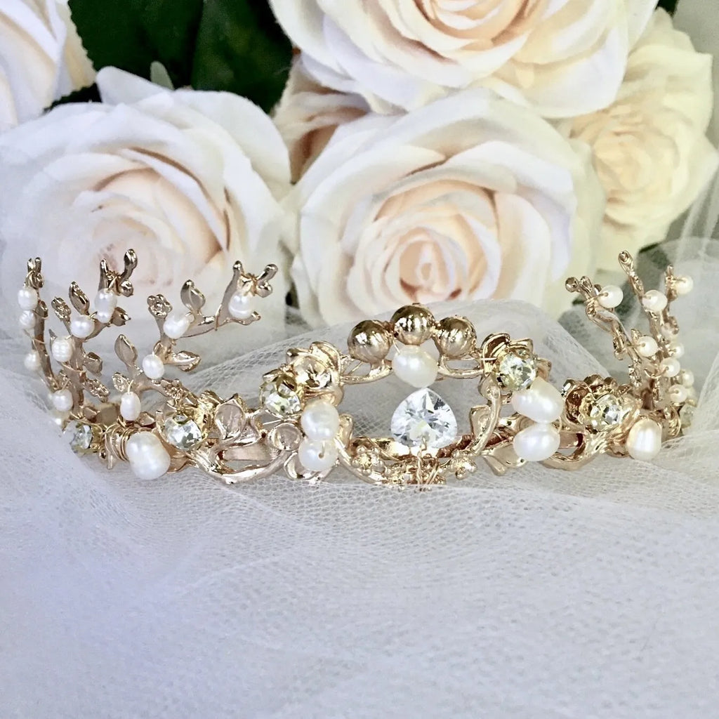 Wedding Hair Accessories - Bohemian Pearl Bridal Tiara