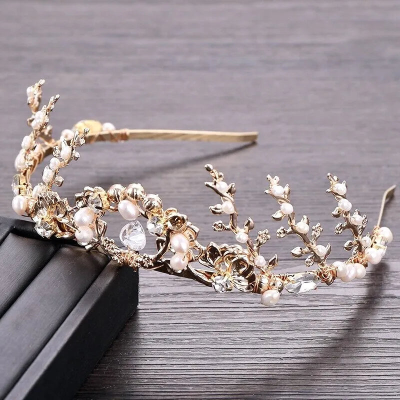 Wedding Hair Accessories - Bohemian Pearl Bridal Tiara