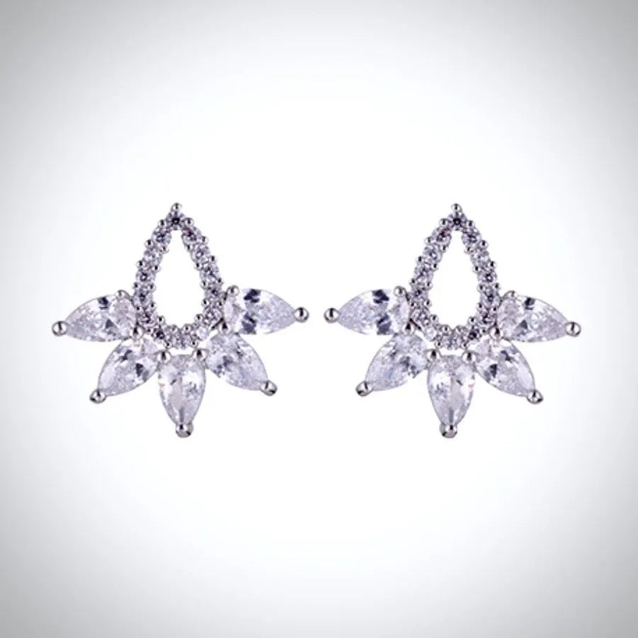 Wedding Jewelry - Cubic Zirconia Bridal Stud Earrings