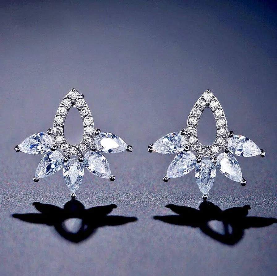 Wedding Jewelry - Cubic Zirconia Bridal Stud Earrings