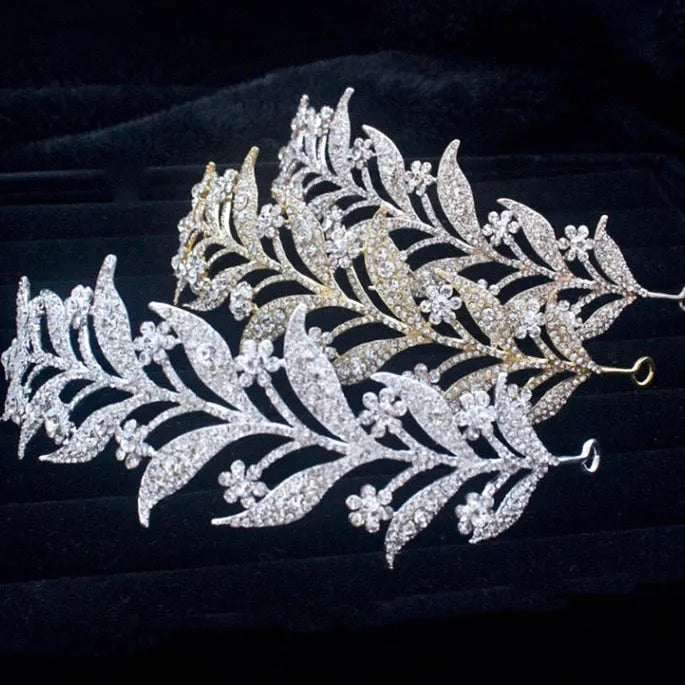 Wedding Hair Accessories - Micro-Pave Crystal Bridal Tiara Headband - Available in Silver, Rose Gold and Yellow Gold