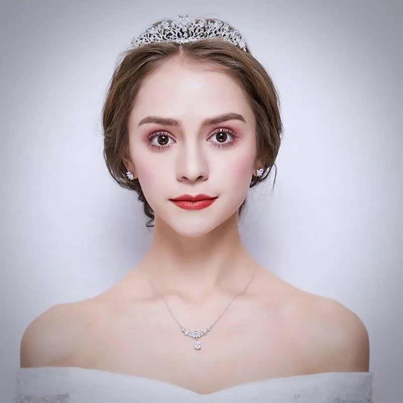 Wedding Hair Accessories - Bridal Cubic Zirconia Tiara - Available in Silver, Rose Gold and Yellow Gold