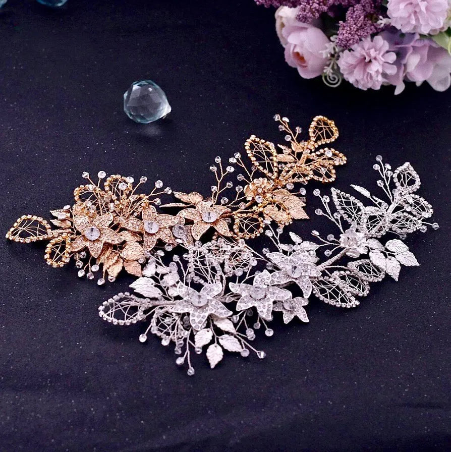 Wedding Hair Accessories - Crystal Bridal Headband - Available in Silver and Gold