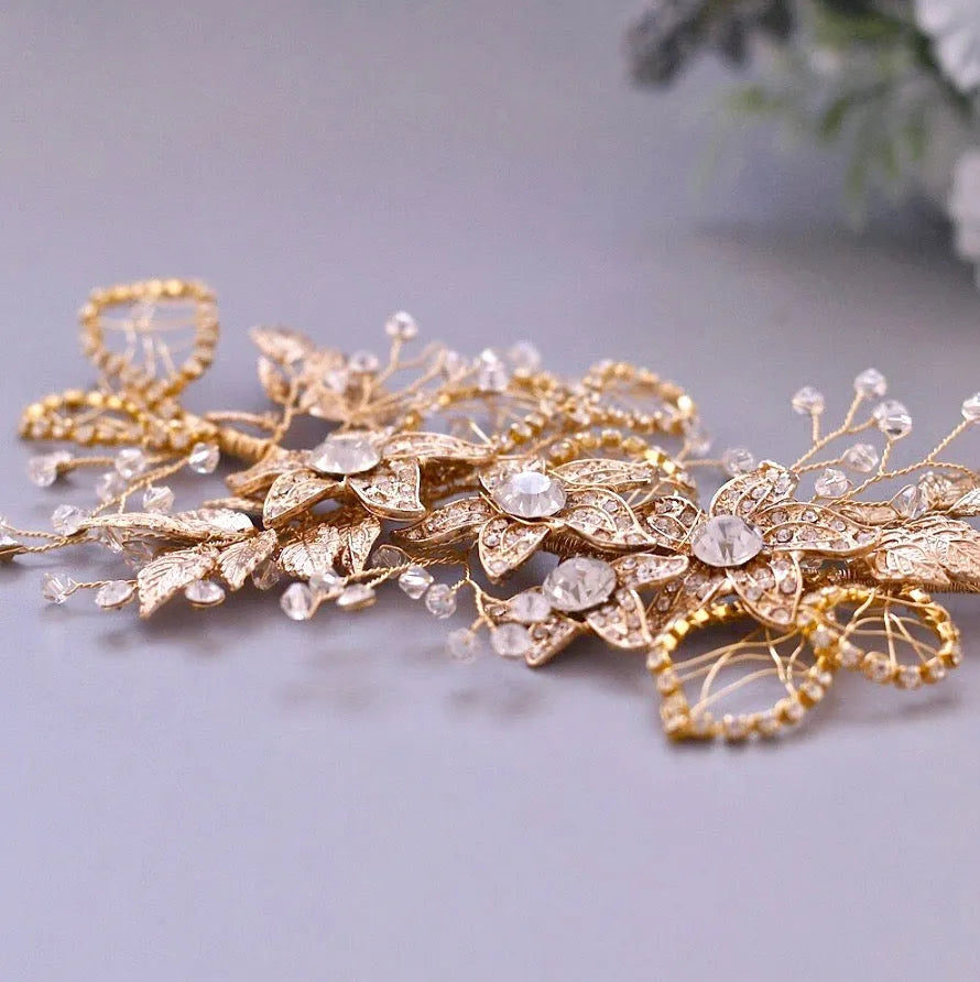 Wedding Hair Accessories - Crystal Bridal Headband - Available in Silver and Gold
