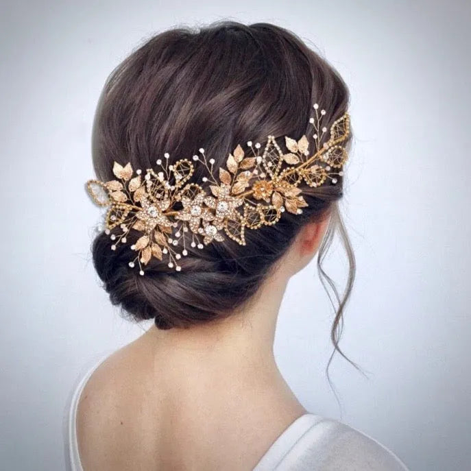 Wedding Hair Accessories - Crystal Bridal Headband - Available in Silver and Gold