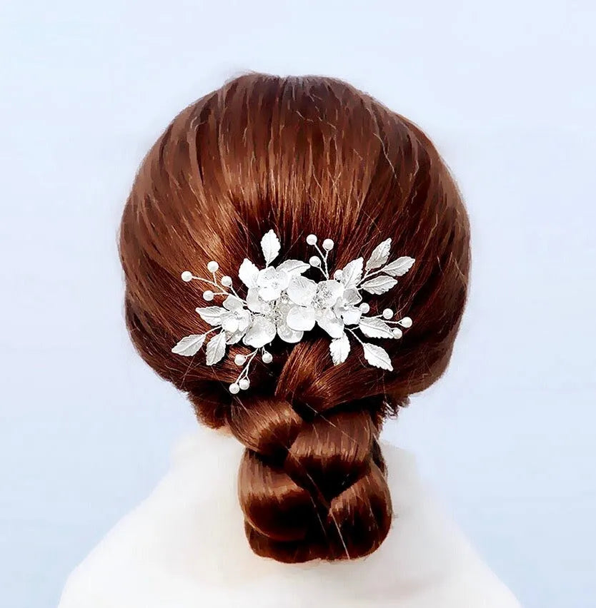 Wedding Hair Accessories - Pearl and Crystal Bridal Hair Comb - Available in Silver, Rose Gold and Yellow Gold