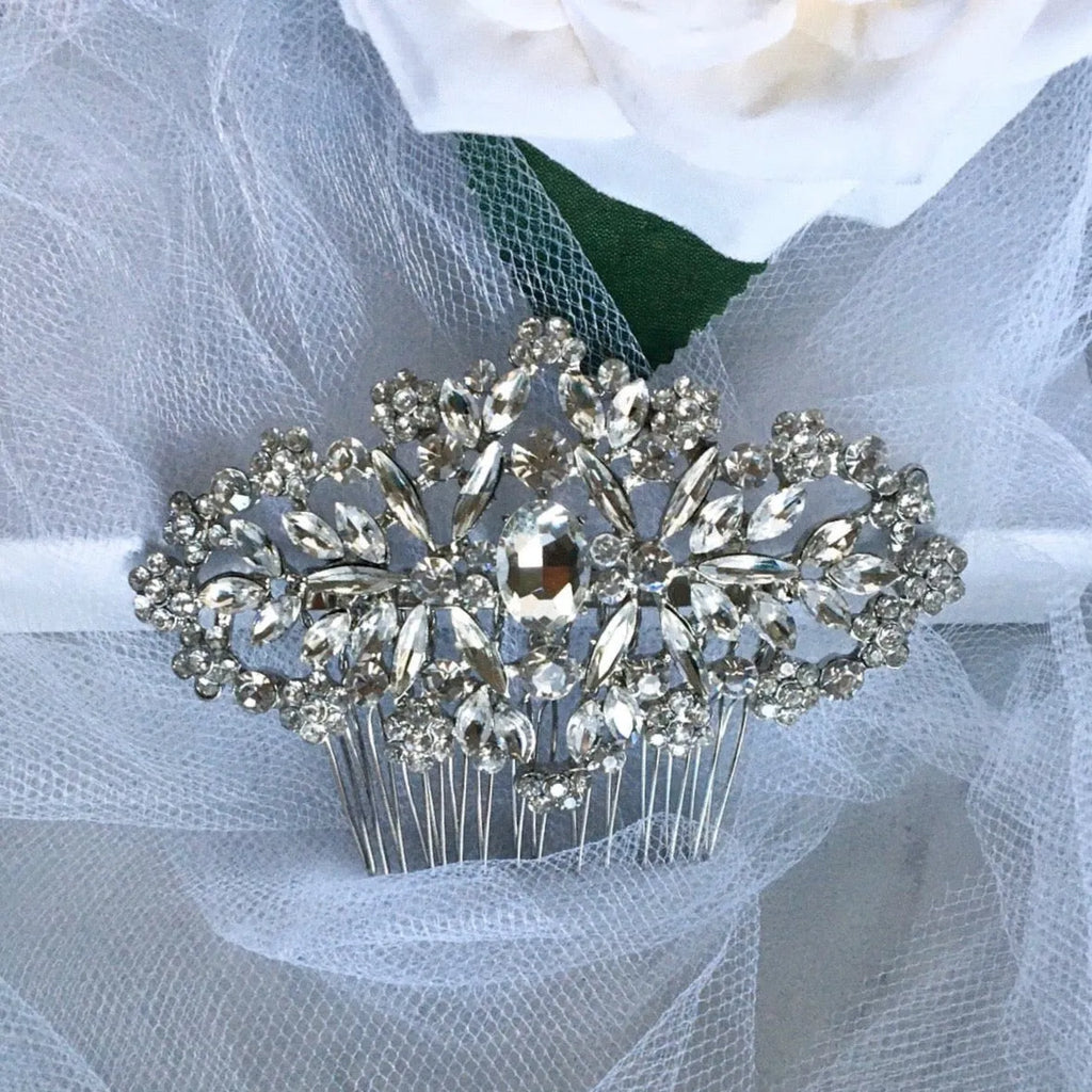 Wedding Hair Accessories - Crystal Bridal Hair Comb - Available in Silver, Rose Gold and Yellow Gold