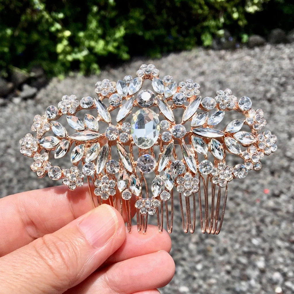 Wedding Hair Accessories - Crystal Bridal Hair Comb - Available in Silver, Rose Gold and Yellow Gold