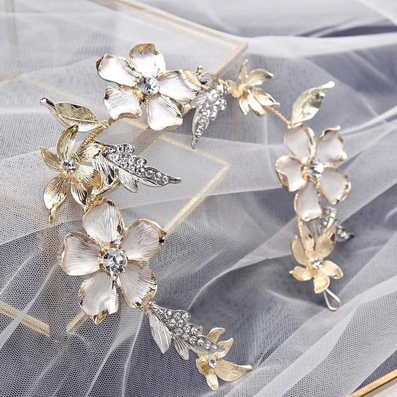 Wedding Hair Accessories - Gold Crystal Bridal Headband