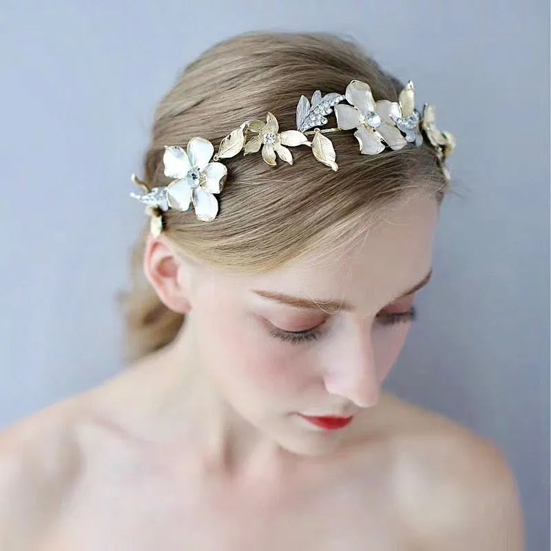 Wedding Hair Accessories - Gold Crystal Bridal Headband