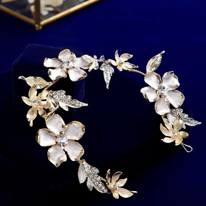 Wedding Hair Accessories - Gold Crystal Bridal Headband