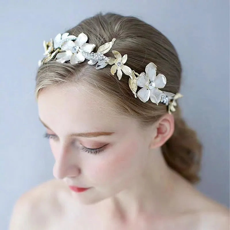 Wedding Hair Accessories - Gold Crystal Bridal Headband