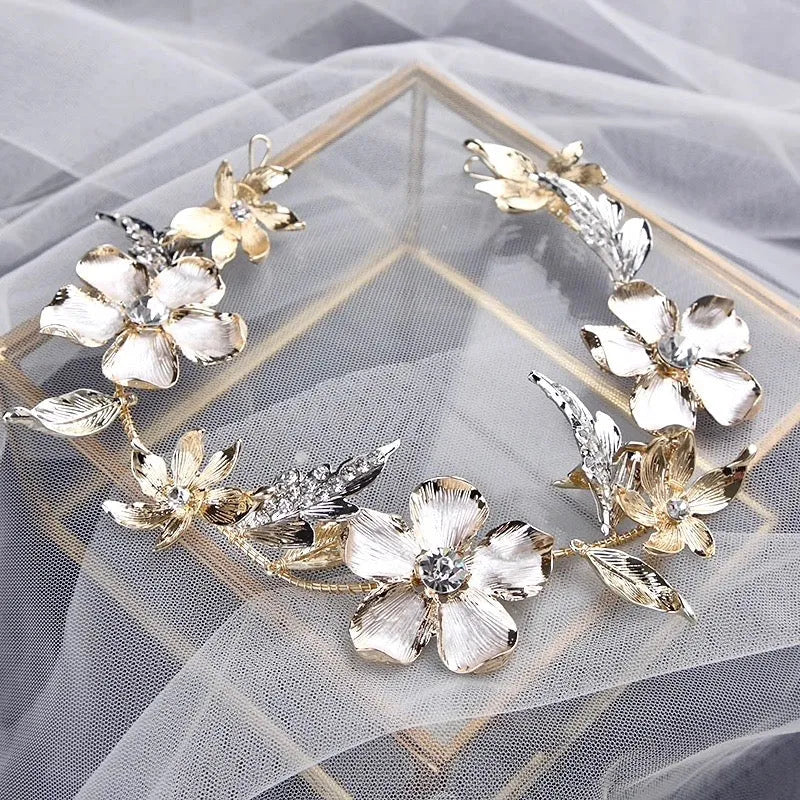 Wedding Hair Accessories - Gold Crystal Bridal Headband