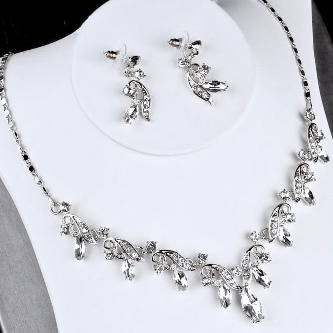 Wedding Jewelry and Accessories - Rhinestone Bridal Jewelry Set - Available in Gold and Silver