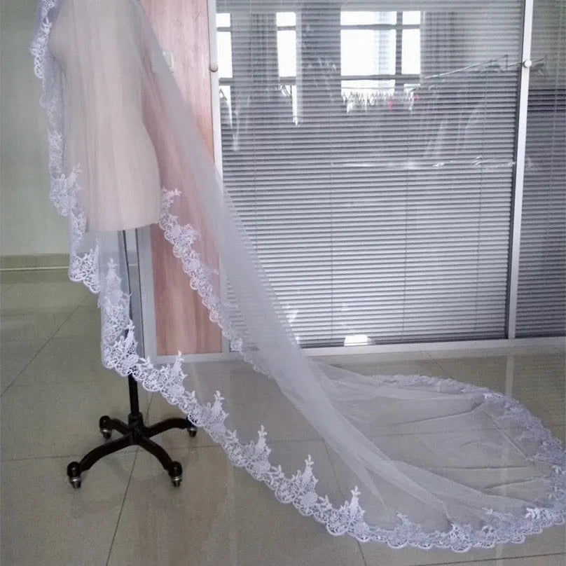 Wedding Veils - Bridal Lace Mantilla Veil - Cathedral Length