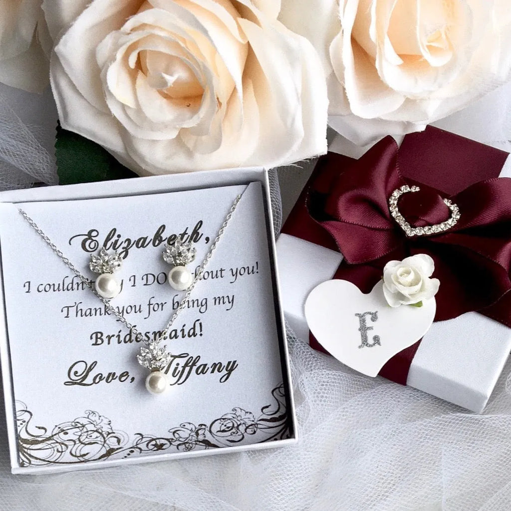 Wedding Pearl Jewelry - Pearl and Cubic Zirconia Jewelry Set