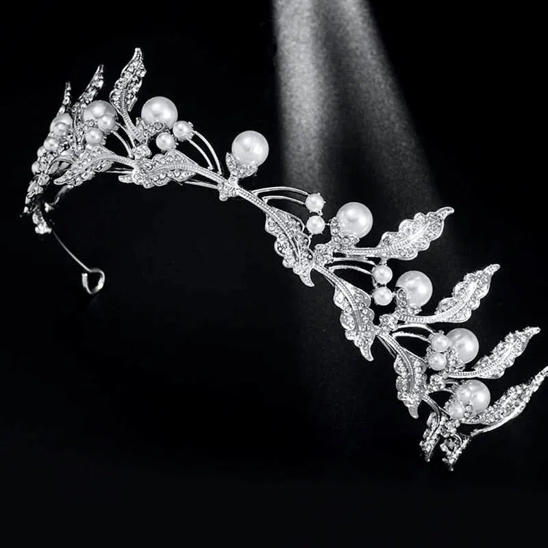 Wedding Hair Accessories - Pearl and Rhinestone Bridal Tiara