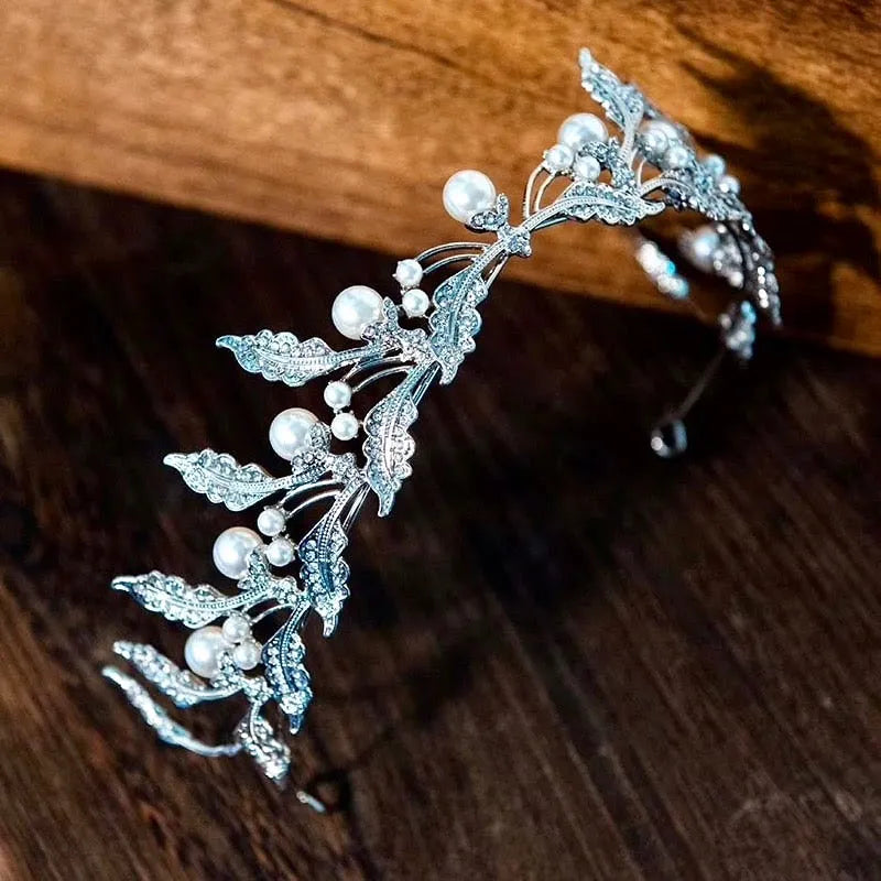 Wedding Hair Accessories - Pearl and Rhinestone Bridal Tiara