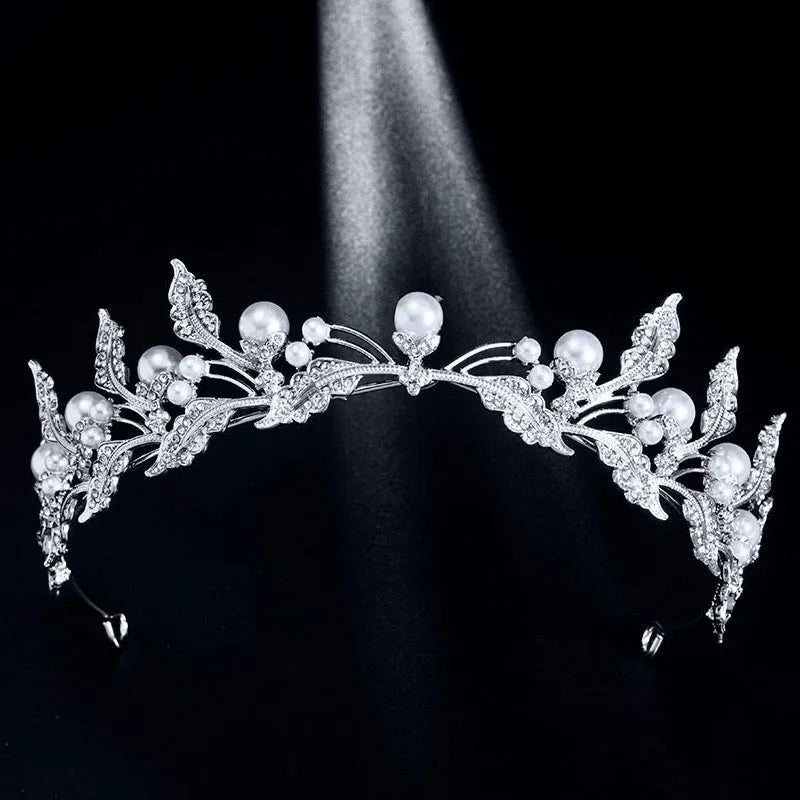 Wedding Hair Accessories - Pearl and Rhinestone Bridal Tiara
