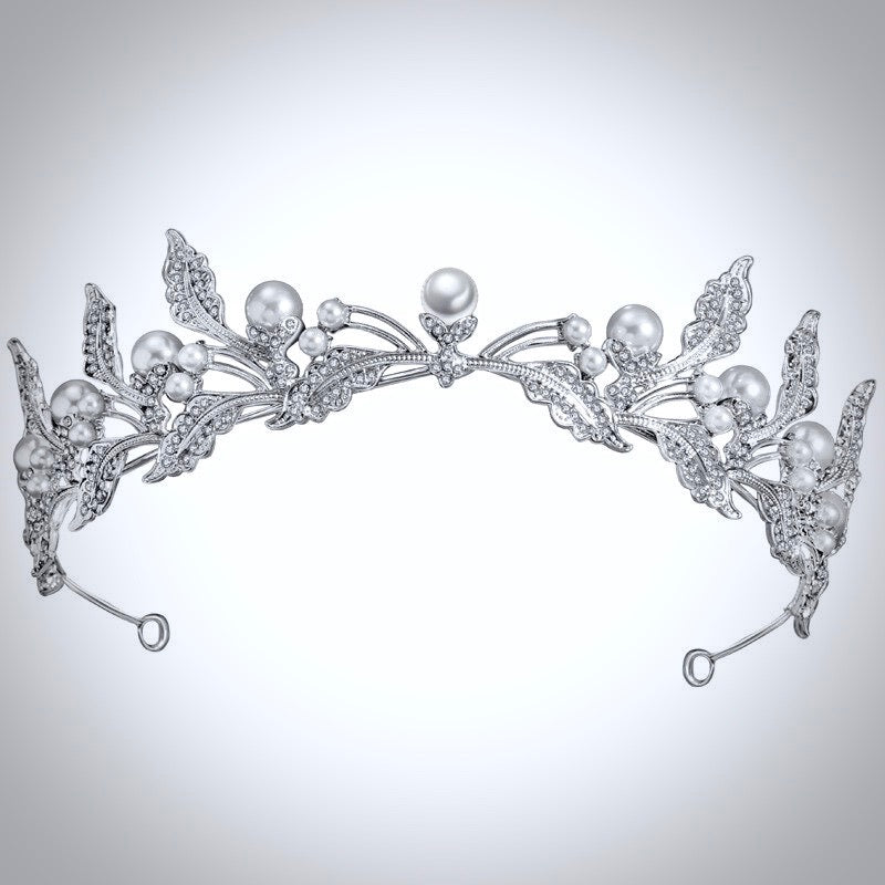 Wedding Hair Accessories - Pearl and Rhinestone Bridal Tiara