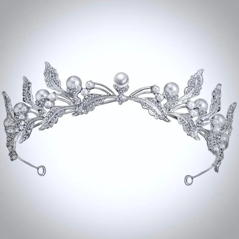 Wedding Hair Accessories - Pearl and Rhinestone Bridal Tiara