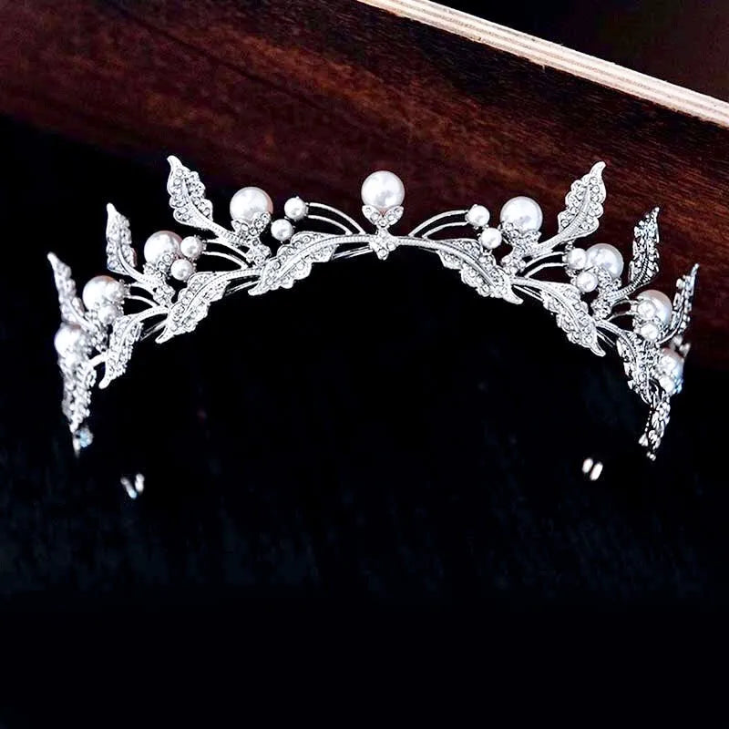 Wedding Hair Accessories - Pearl and Rhinestone Bridal Tiara