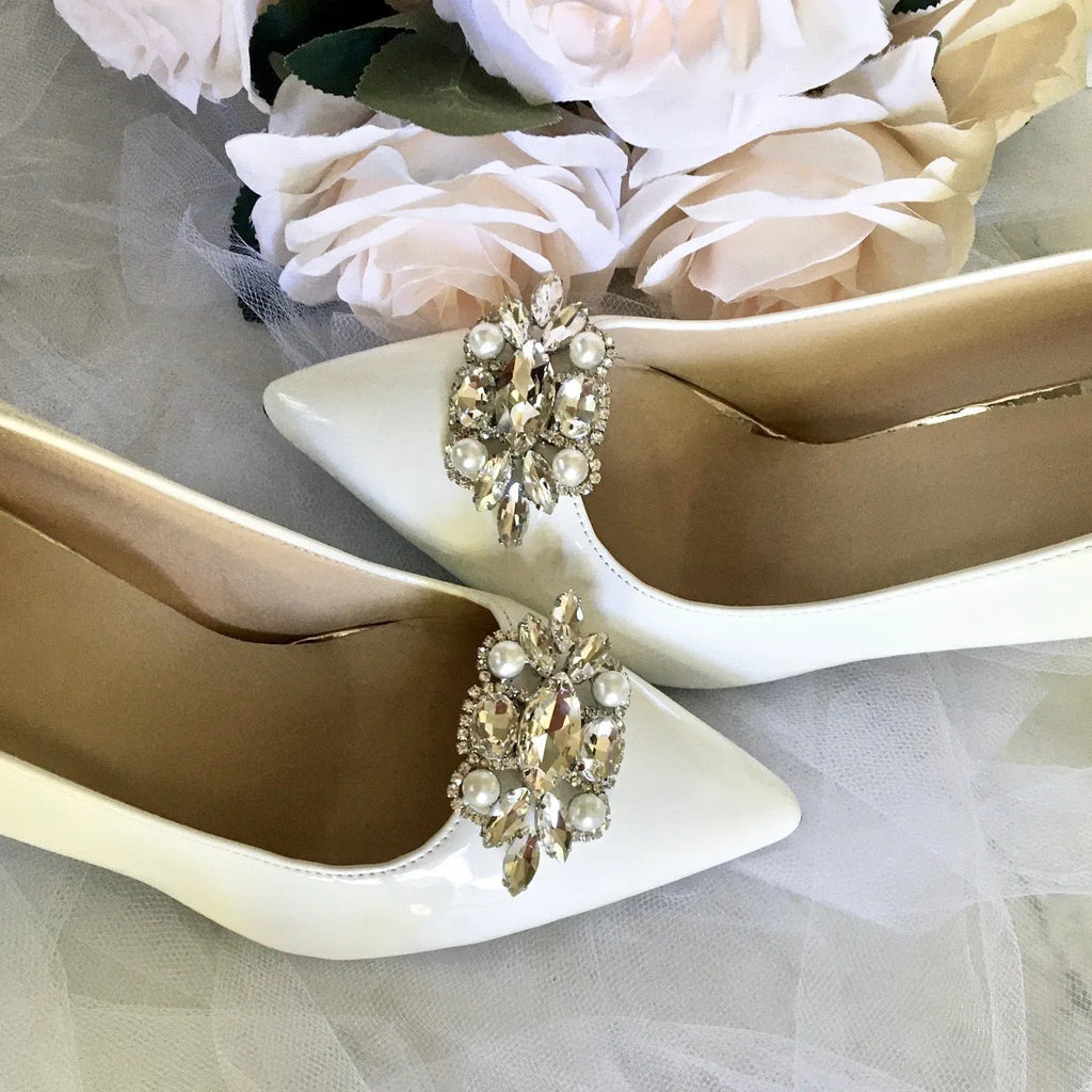 Wedding Accessories - Pearl and Crystal Bridal Shoe Clips