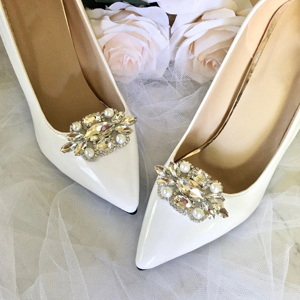 Wedding Accessories - Pearl and Crystal Bridal Shoe Clips