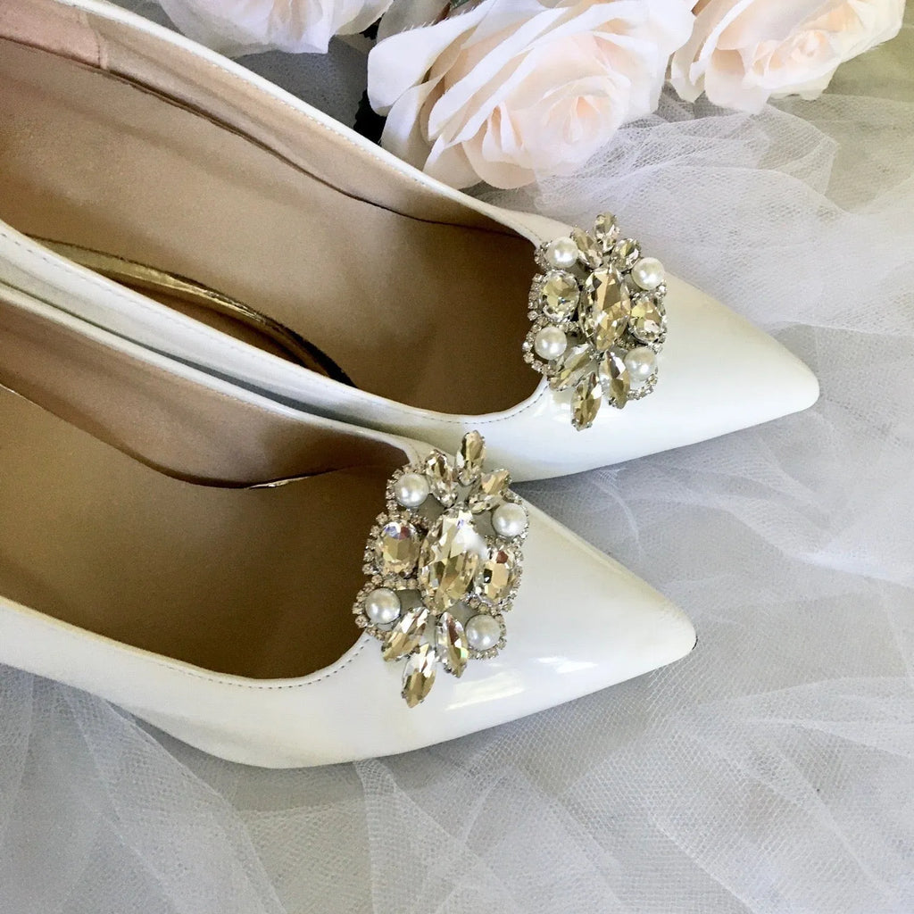Wedding Accessories - Pearl and Crystal Bridal Shoe Clips