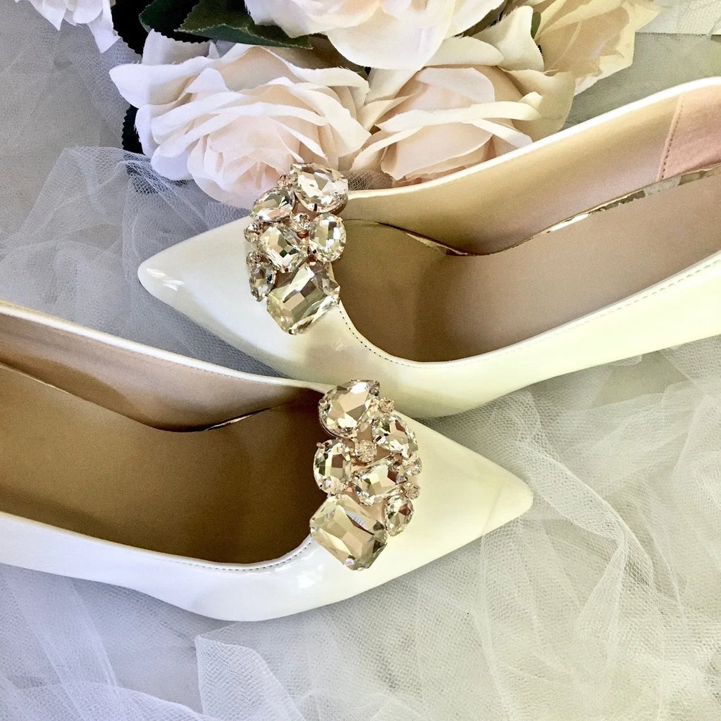 Wedding Accessories - Rose Gold Crystal Bridal Shoe Clips